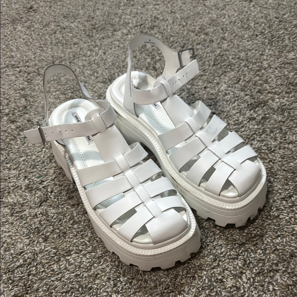 Windsor Smith White Platform Sandals